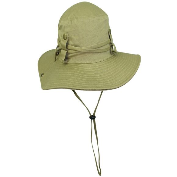 Safari Style Cotton Hat With Chin Cord & Side Snaps - Picture 3 of 9